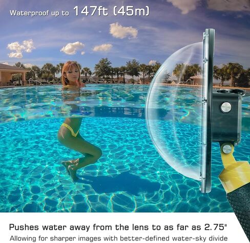 GEPULY 6''Dome Port for DJI OSMO Action 3 4 5 Pro Action Camera | Built-in Waterproof Housing Case Floating Hand Grip Extension Arm for Selfie 45M For Diving Swimming Underwater Photography in Kuwait
