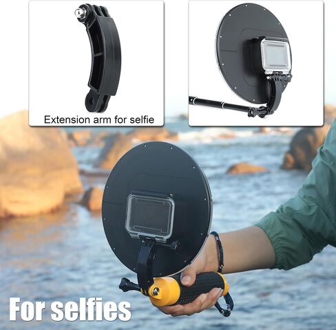 GEPULY 6''Dome Port for DJI OSMO Action 3 4 5 Pro Action Camera | Built-in Waterproof Housing Case Floating Hand Grip Extension Arm for Selfie 45M For Diving Swimming Underwater Photography in Kuwait