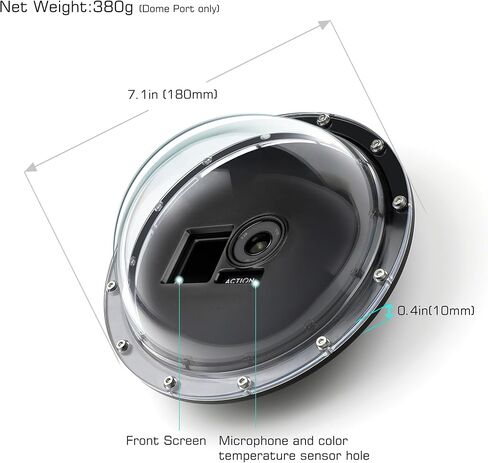 GEPULY 6''Dome Port for DJI OSMO Action 3 4 5 Pro Action Camera | Built-in Waterproof Housing Case Floating Hand Grip Extension Arm for Selfie 45M For Diving Swimming Underwater Photography in Kuwait