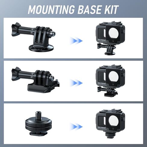 Sea frogs Aluminum Alloy Waterproof Action Camera Housing for DJI Osmo Action 6/5/4 Housing Case Underwater Waterproof Case Shockproof & Pressure-Resistant (Water Depth 60M / 195FT) in Kuwait