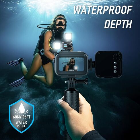 Sea frogs Aluminum Alloy Waterproof Action Camera Housing for DJI Osmo Action 6/5/4 Housing Case Underwater Waterproof Case Shockproof & Pressure-Resistant (Water Depth 60M / 195FT) in Kuwait