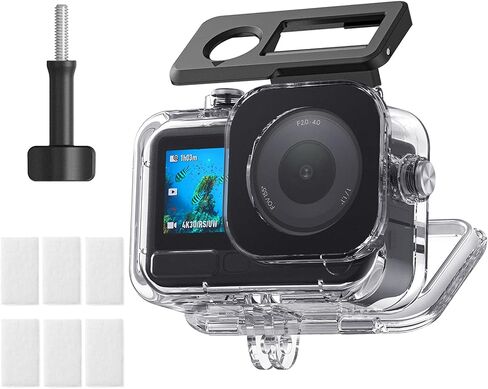 Waterproof case for DJI Action 6 Underwater Dive Case Housing Shell | Supports 45M/148FT Deep Diving Scuba Snorkeling，Protective Cover Invisible Diving Action Shell Accessory Kit in Kuwait