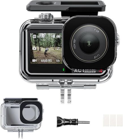 Waterproof case for DJI Action 6 Underwater Dive Case Housing Shell | Supports 45M/148FT Deep Diving Scuba Snorkeling，Protective Cover Invisible Diving Action Shell Accessory Kit in Kuwait