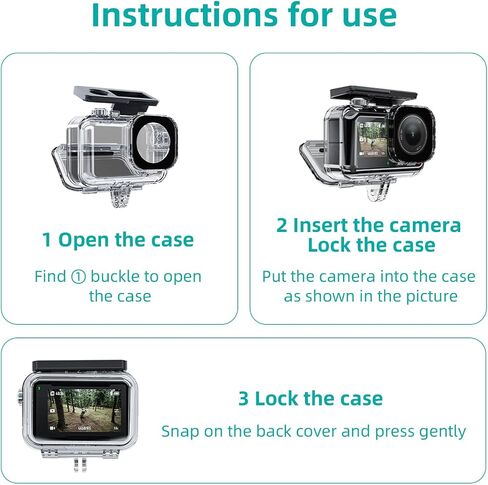 Waterproof case for DJI Action 6 Underwater Dive Case Housing Shell | Supports 45M/148FT Deep Diving Scuba Snorkeling，Protective Cover Invisible Diving Action Shell Accessory Kit in Kuwait