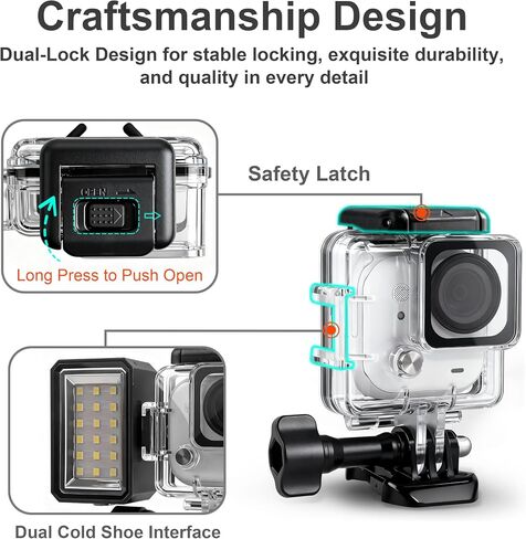 FitStill Waterproof Diving Case Only for Insta 360 Go Ultra Single Camera,164FT/50M Underwater Shell Anti-Scratch Invisible Dive Protective Cover Housing with Bracket Mount Accessory in Kuwait