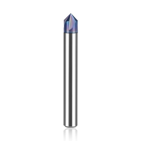 SpeTool 4 Flutes 90 Degree CNC V Bit 1/4 Inch Shank, TAC Coated Solid Carbide V Groove Router Bit for CNC Engraving and Chamfering in Kuwait