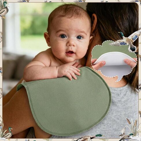 Boao 4 Pcs Mallard Duck Baby Burp Cloths Duck Hunting Soft Plush Newborn Spit up Rags Mallard Burp Cotton Cloths Rag for Boy Girl Newborn Infant Gifts Nursery Decor 20.87 x 9.84 Inches(Hunting,Green) in Kuwait