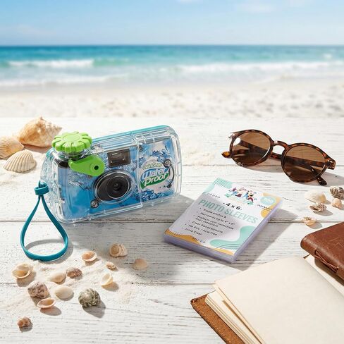 Fujifilm QuickSnap Waterproof - 35mm Disposable Camera - 27 Exposures with 100 Moshify 4x6 Ultra Clear Acid Free Photo Sleeves - ISO 800 Film for Beach Pool and Underwater Photography up to 35ft in Kuwait