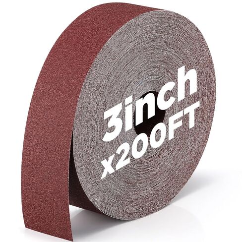 80 Grit Abrasive Sandpaper Roll 3''x 200 ft Drum Sander Sand Paper Roll Emery Cloth Rolls for Drum Sander Continuous Paper Wood Automotive Polishing in Kuwait