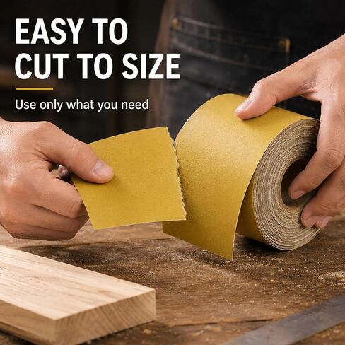 PSA Sandpaper Roll, 2-3/4" Wide, 30 Yards, Self Adhesive, 80-400 Grit | Includes 80/120/180/220/320/400 Grit Sandpaper Rolls with PSA Backing for Auto Repair, Woodworking and DIY Projects in Kuwait