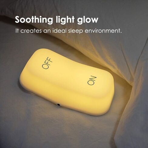 DesignNest On-Off lamp, Easy Switch LED Night Light, Gravity Sensor, 2 Light Levels, USB, Portable Rechargeable Bedside Table Nightstand Dorm Decor, BabyShower, Breastfeading Gift (Soft Warm) in Kuwait