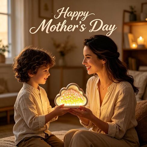 LOGAZOO (20 Flower) Mothers Day Gifts for mom Tulip Lamp Night Light with Mirror, Assembled Artificial Flower Lamp Table Light Bedroom Decoration Gift for Women Girlfriend Sisters Desk Table Decor in Kuwait