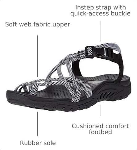 Skechers Women's Reggae Irie Mon Slingback Sandal | Machine Washable, Stretch Fit, Vegan Materials, Buckle Closure, Reggae Midsole, Toe Loop Thong with Slingback in Kuwait