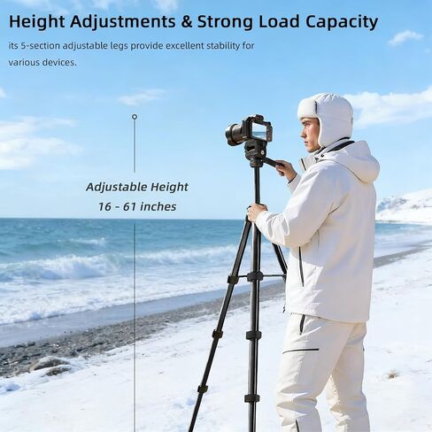 Travel Camera Tripod, Lightweight Stand for Canon, Spotting Scopes | Portable Phone Stand with Wireless Remote and Carry Bag, Max Load 11lb, Compatible with Canon EOS Rebel, DSLR, iPhone, Nikon in Kuwait