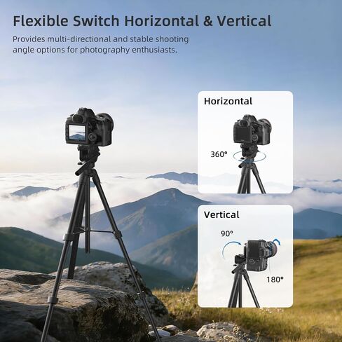 Travel Camera Tripod, Lightweight Stand for Canon, Spotting Scopes | Portable Phone Stand with Wireless Remote and Carry Bag, Max Load 11lb, Compatible with Canon EOS Rebel, DSLR, iPhone, Nikon in Kuwait