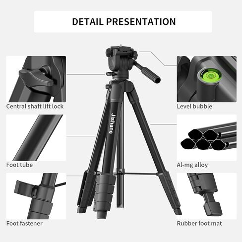 Travel Camera Tripod, Lightweight Stand for Canon, Spotting Scopes | Portable Phone Stand with Wireless Remote and Carry Bag, Max Load 11lb, Compatible with Canon EOS Rebel, DSLR, iPhone, Nikon in Kuwait