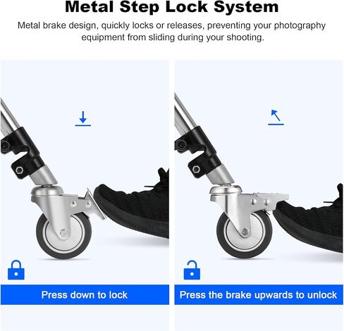 3 Packs Professional Swivel Caster Wheels for Photography Light Stand with 25mm Diameter,Durable All-Metal Consruction and Rubber Base for Studio/Carpet/Bare/Wood/Marble Floor in Kuwait