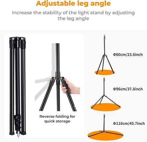 K&F CONCEPT 86.6 inch/2.2m Light Stand with Storage Bag, Aluminium Photography Tripod for Reflectors, Softboxes, Flash, Strobe Lights, Umbrellas, Compact Lightweight Light Tripod in Saudi Arabia