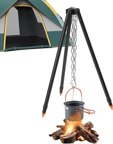Camping Tripod - Accessories for Camping Tripods and Grills, Camping Tripod | Tripod Stand for Camping, Camping Grill Accessories, Camping Tripod with Chain for the in Kuwait