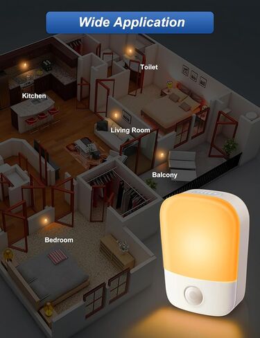 Amber Night Lights Plug into Wall, 2 Pack LED Bedroom Night Light with Dusk to Dawn Sensor, Brightness Adjustable, Plug in Night-Lights Suitable for Nursery, Kids Room, Bathroom in Kuwait