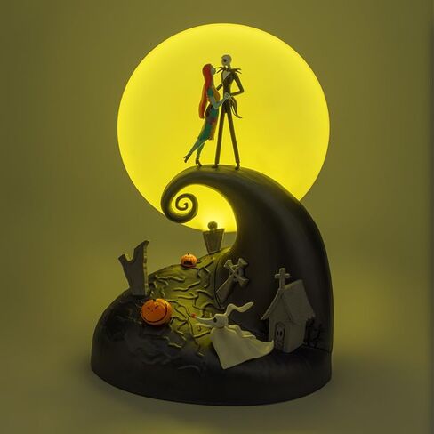 Paladone Nightmare Before Christmas Diorama Light – 30cm (11.8") LED Spiral Hill Lamp with Jack & Sally Figurines, USB Powered with Warm & Cool Light Modes, Home Décor for Fans in Kuwait