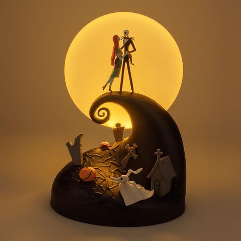 Paladone Nightmare Before Christmas Diorama Light – 30cm (11.8") LED Spiral Hill Lamp with Jack & Sally Figurines, USB Powered with Warm & Cool Light Modes, Home Décor for Fans in Kuwait