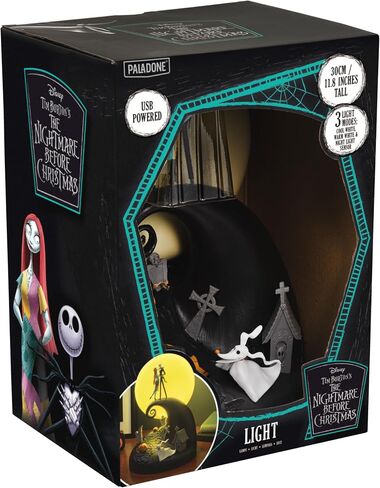 Paladone Nightmare Before Christmas Diorama Light – 30cm (11.8") LED Spiral Hill Lamp with Jack & Sally Figurines, USB Powered with Warm & Cool Light Modes, Home Décor for Fans in Kuwait