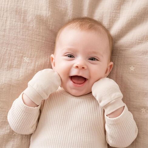 8 Pairs Newborn Baby Mittens No Scratch Infant Baby Cotton Gloves Newborn for 0-6 Months Baby Boys Girls in Kuwait
