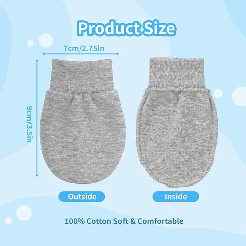 8 Pairs Newborn Baby Mittens No Scratch Infant Baby Cotton Gloves Newborn for 0-6 Months Baby Boys Girls in Kuwait