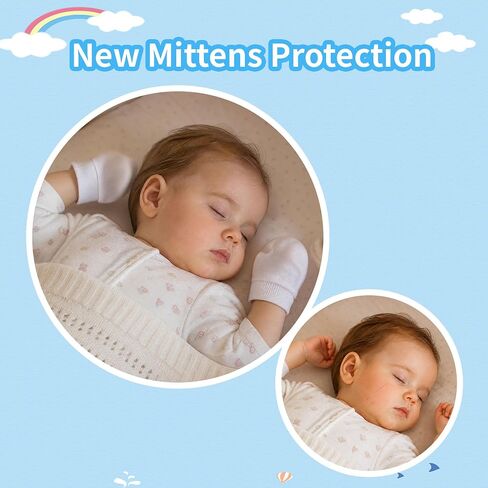 8 Pairs Newborn Baby Mittens No Scratch Infant Baby Cotton Gloves Newborn for 0-6 Months Baby Boys Girls in Kuwait