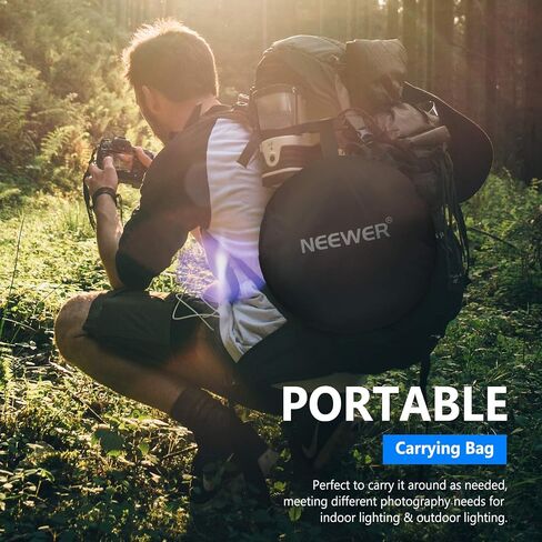 Neewer 5-in-1 Portable Round 43 in/110cm Light Reflector Collapsible Multi-Disc with Single Grip and Bag for Studio Photography Lighting and Outdoor Lighting - Gold/Silver/White/Black/Translucent in Kuwait