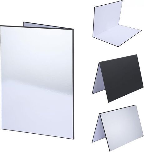 UTEBIT 3 in 1 Photography Reflector Cardboard, 17"x12" A3 Folding Light Diffuser Board for Still Life, Product and Food Photo Shooting Light Reflectors - Black, Silver and White in Kuwait