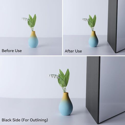 UTEBIT 3 in 1 Photography Reflector Cardboard, 17"x12" A3 Folding Light Diffuser Board for Still Life, Product and Food Photo Shooting Light Reflectors - Black, Silver and White in Kuwait