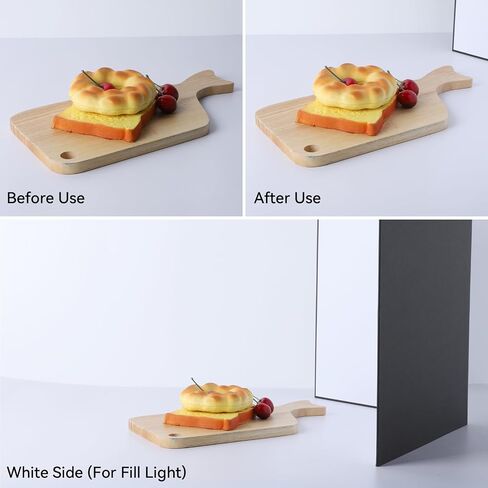 UTEBIT 3 in 1 Photography Reflector Cardboard, 17"x12" A3 Folding Light Diffuser Board for Still Life, Product and Food Photo Shooting Light Reflectors - Black, Silver and White in Kuwait