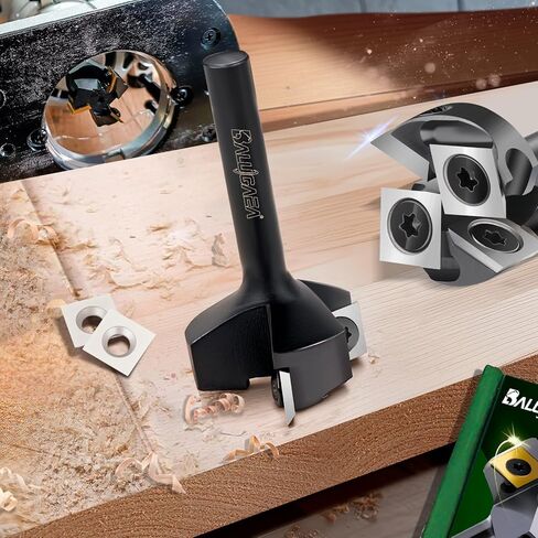 CNC Spoilboard Surfacing Router Bit 1/4'' Shank, 1'' Diameter | Slab Flattening Router Bit with 4 Pieces 10mm Carbide Inserts, Planing Bit for Woodworking Flycutter/ Slab Leveler/ Rabbeting in Kuwait