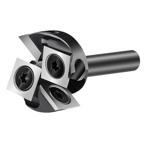 CNC Spoilboard Surfacing Router Bit 1/4'' Shank, 1'' Diameter | Slab Flattening Router Bit with 4 Pieces 10mm Carbide Inserts, Planing Bit for Woodworking Flycutter/ Slab Leveler/ Rabbeting in Kuwait