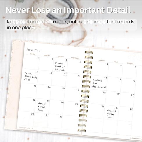 Pregnancy Journal & Memory Book for First-Time Moms | 12 Monthly Calendars, Weekly Pregnancy Tracker, Milestone Pages, Keepsake Pocket, Gender Neutral, Giftable Keepsake in Kuwait