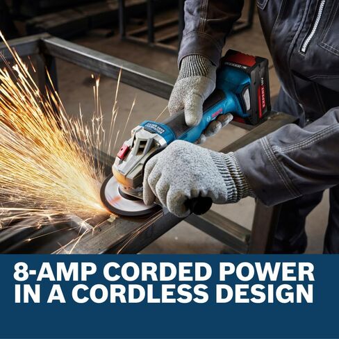 BOSCH GWS18V-8-2N 18V 4-1/2" Angle Grinder with Brushless Motor, KickBack Control, and Ergonomic Grip for All-Day Comfort in Light Grinding & Cutting (Inc: Guards, Handle, Flange, Nut) in Kuwait