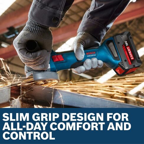 BOSCH GWS18V-8-2N 18V 4-1/2" Angle Grinder with Brushless Motor, KickBack Control, and Ergonomic Grip for All-Day Comfort in Light Grinding & Cutting (Inc: Guards, Handle, Flange, Nut) in Kuwait