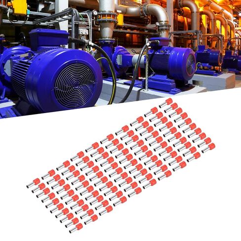 Copper Crimp Connector, 100 Pieces Non-Leak Insulated Ferrule Terminals Multifunctional Corrosion Resistant for 8AWG Electrical Wire in Kuwait