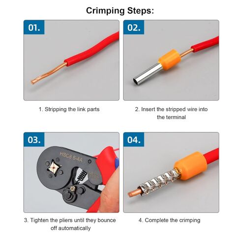 Copper Crimp Connector, 100 Pieces Non-Leak Insulated Ferrule Terminals Multifunctional Corrosion Resistant for 8AWG Electrical Wire in Kuwait