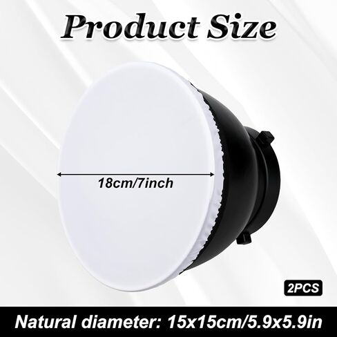 4 Pcs Light Diffuser Sock, 7"/18cm Diffuser Lamp Cover White Soft Lampshade Reflector Lamp Sock for Studio Strobe Reflectors Ring Light Flash Lights Standard Reflector in Kuwait