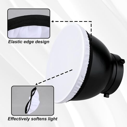 4 Pcs Light Diffuser Sock, 7"/18cm Diffuser Lamp Cover White Soft Lampshade Reflector Lamp Sock for Studio Strobe Reflectors Ring Light Flash Lights Standard Reflector in Kuwait