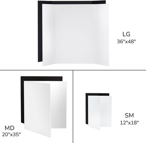V-FLAT WORLD Tabletop V-Flat Light Reflectors for Photography - Food Photography & Product Photography Lighting Tool, Folding Light Reflector & Diffuser for Larger Items - 6 Pack - 3 Sizes in Kuwait