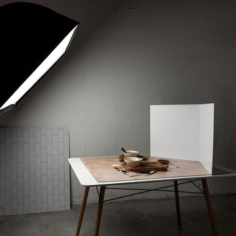 V-FLAT WORLD Tabletop V-Flat Light Reflectors for Photography - Food Photography & Product Photography Lighting Tool, Folding Light Reflector & Diffuser for Larger Items - 6 Pack - 3 Sizes in Kuwait