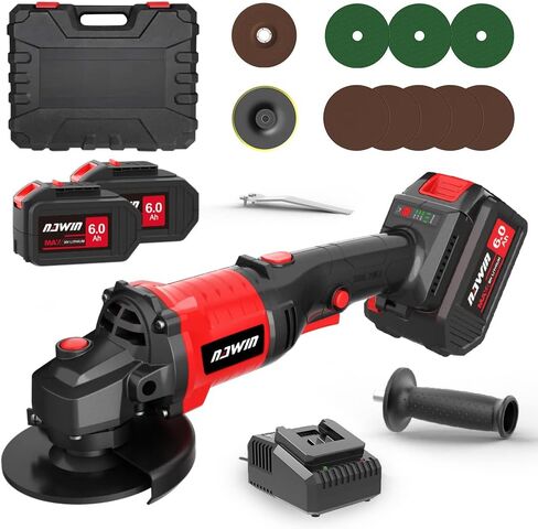 NAWIN 4 inch Cordless Angle Grinder Kit, Variable Speed Grinder, 2×4.0Ah Li-Ion Battery&Fast Charger,9000RPM Brushless Motor, battery angle grinder tool,angle grinder cordless in Saudi Arabia
