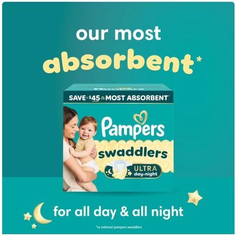 Pampers Swaddlers Diapers, Size 6 (35+ Pounds), 112 Count in Kuwait
