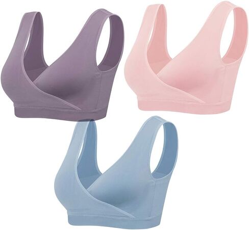 Lemef Nursing Sleep Bras Wirefree Maternity Breastfeeding Bras 3 Pack in Kuwait