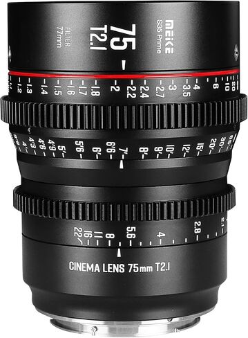 Meike 75mm T2.1 S35 Manual Focus Wide Angle Prime Cinema Lens for Canon EF Mount and Cine Camcorder EOS C100 Mark II in Kuwait