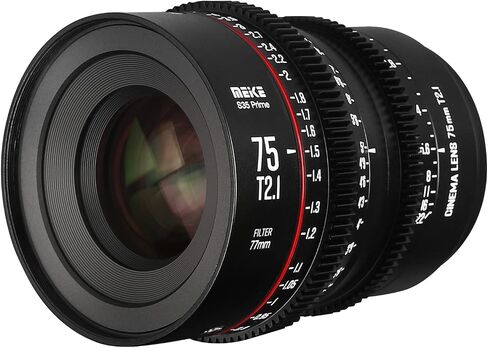 Meike 75mm T2.1 S35 Manual Focus Wide Angle Prime Cinema Lens for Canon EF Mount and Cine Camcorder EOS C100 Mark II in Kuwait
